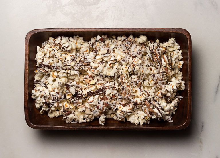 Skinny 5 Ingredient Almond Joy Popcorn {GF + Vegan}